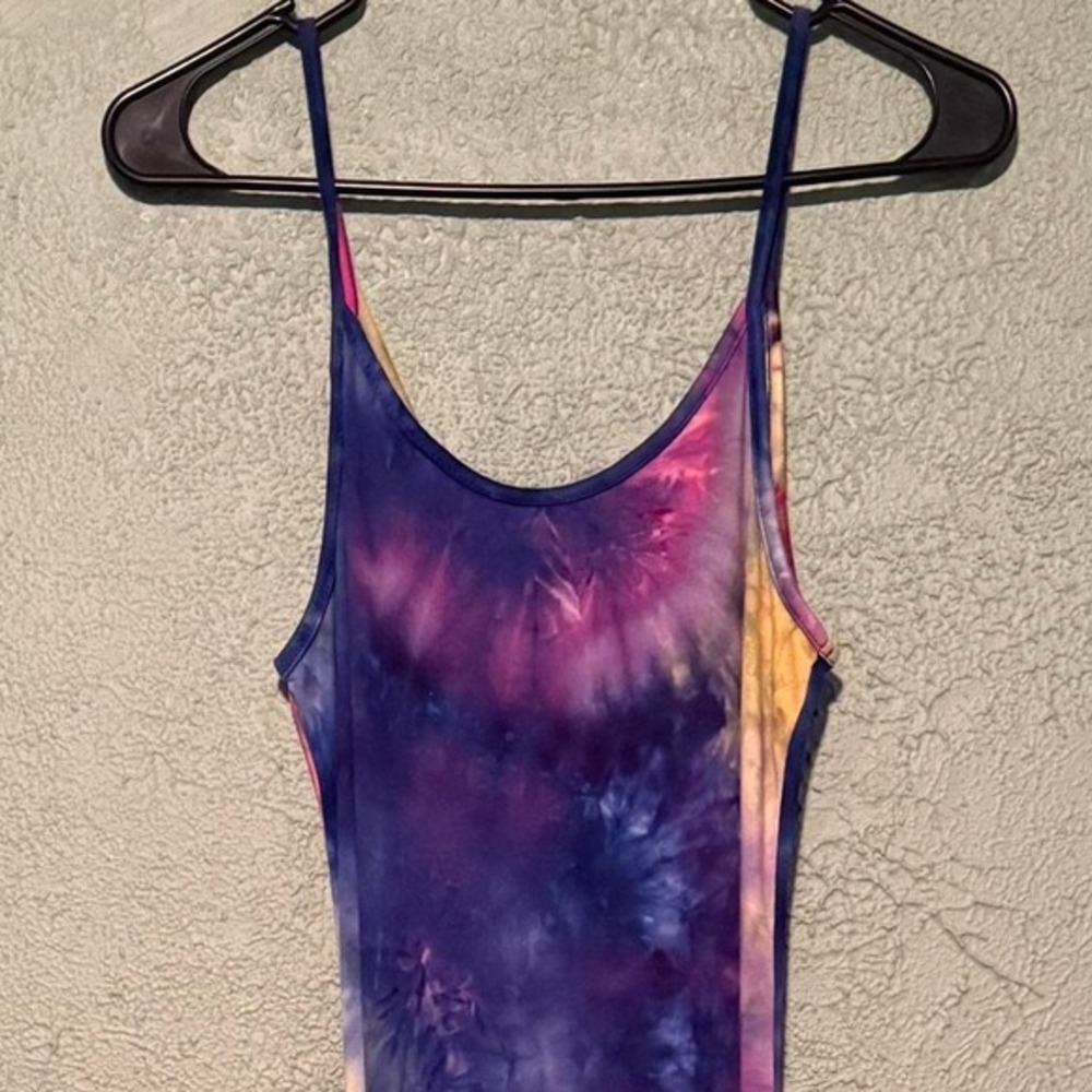 Jnk Sleeveless Tie-Dye Spaghetti-Strap Jumpsuit Purple & Pink Size M NWT